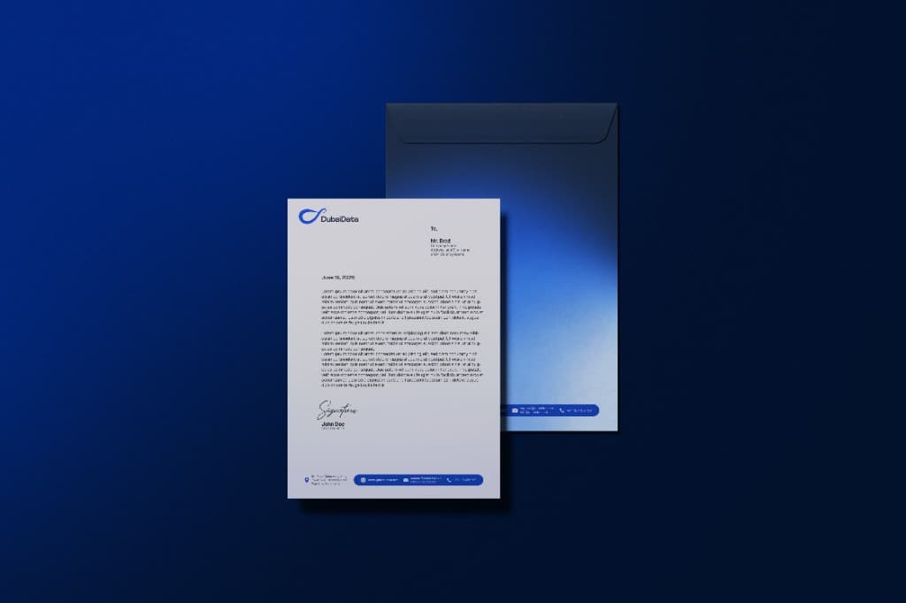 Letterhead and envelope